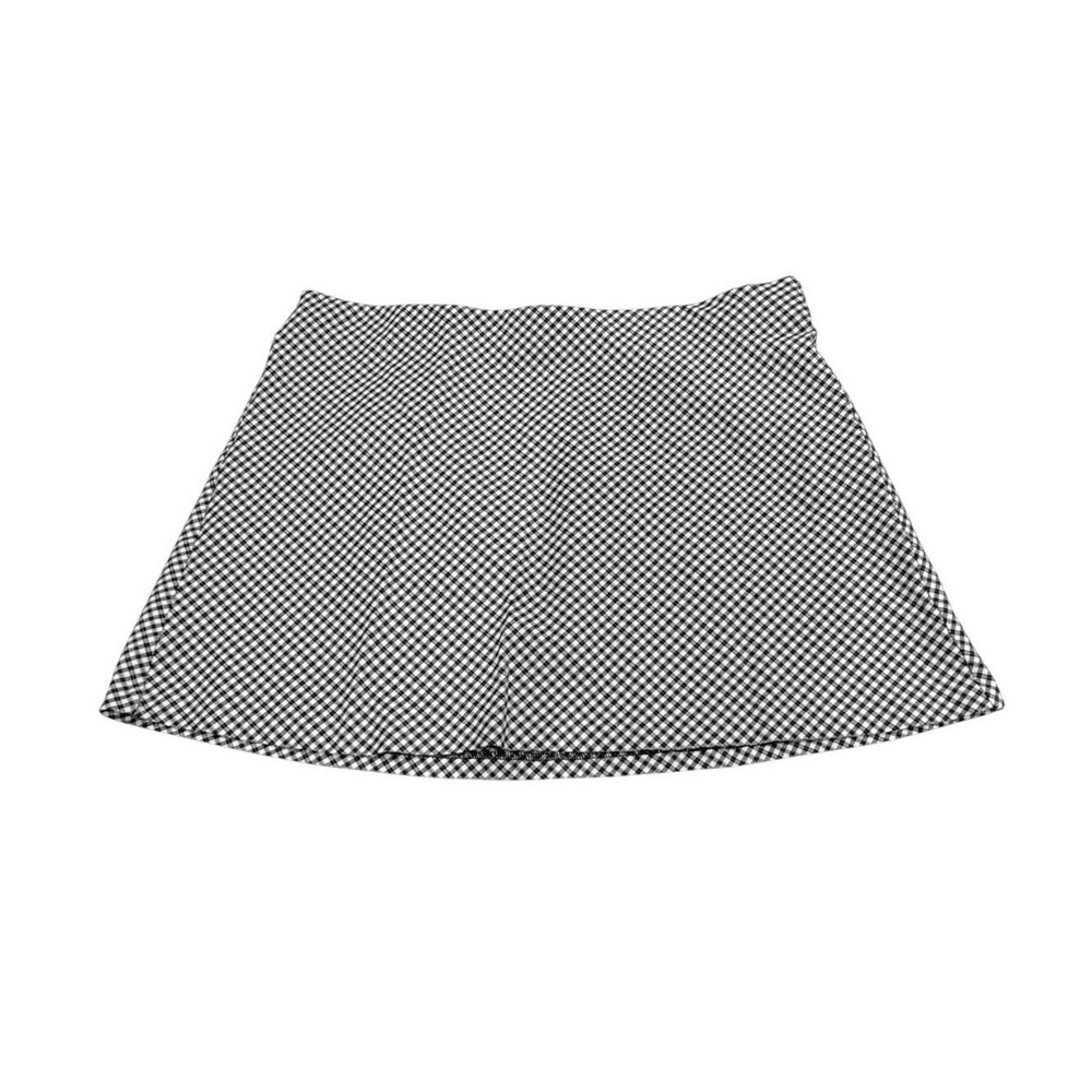 Garage Womens Black White Gingham Check Stretch Morgan‎ Mini A-Line Skirt Size L